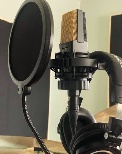SHAMMI Studios — AKG C414 condenser mic with pop filter
